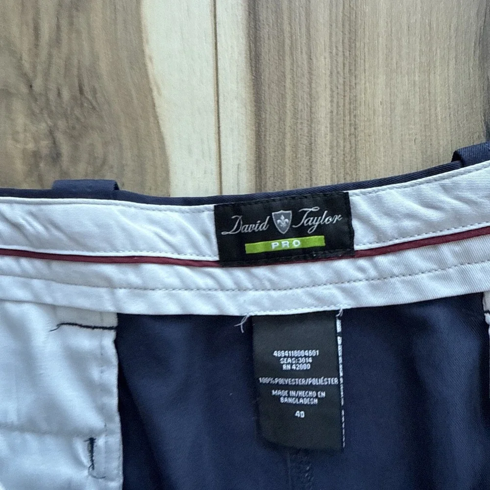 David Taylor Pro Men's Golf Shorts 40 Blue Navy Pockets Golf Vacation‎ Beach Dad